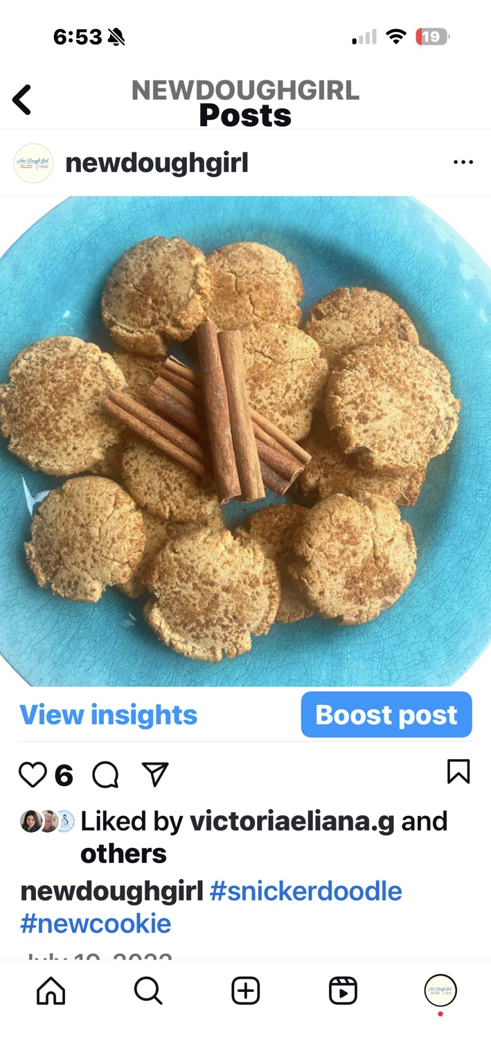 New Dough Girl snickerdoodle cookies with cinnamon sticks